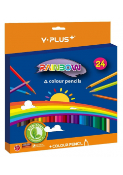 Kredki ołówkowe Rainbow + temperówka 24 kol