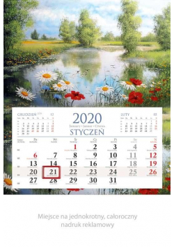 Kalendarz 2020 Jednodzielny Widok KM03