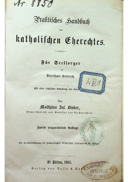 Praktisches Handbuch des katholischen Gherechtes 1865r