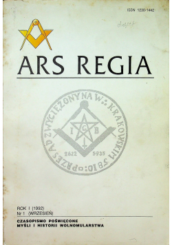 Ars Regia rok I nr 1 wrzesień