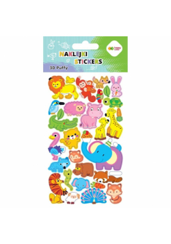 Naklejki 3D Puffy Animals 10x20cm HAPPY COLOR