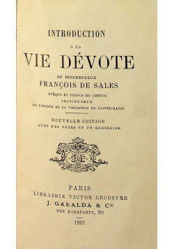 Introduction a la vie devote 1907 r