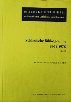 Schlesische Bibliographie 1964 1970 tom 2