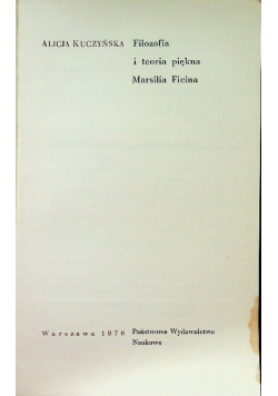 Filozofia i teoria piękna Marsilia Ficina