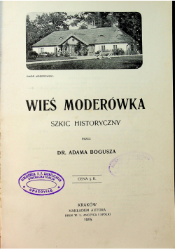 Wieś Moderówka 1905 r