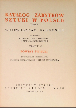 Katalog zabytków sztuki w Polsce Tom XI Zeszyt 15