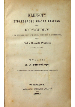 Klejnoty stołecznego miasta Krakowa 1861r