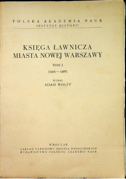 Księga ławnicza miasta nowej Warszawy
