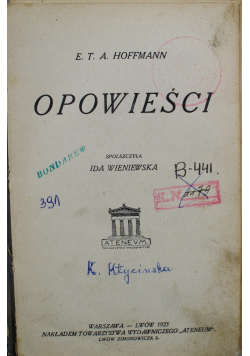 Hoffmann Opowieści  1925 r.