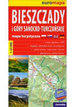 Bieszczady i Góry Sanocko-Turczańskie mapa turystyczna 1:65 000