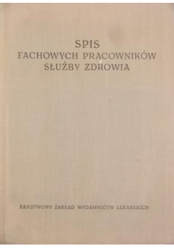 Spis fachowych pracowników służby zdrowia
