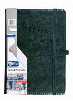 Kalendarz 2026 B6 dzienny Jazz zielony