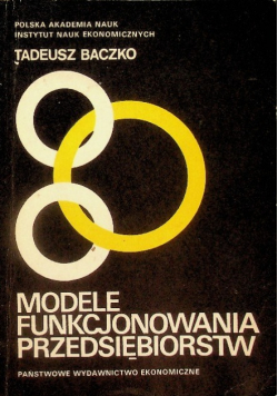 Modele funkcjonowania przedsiębiorstw