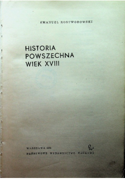 Historia powszechna. Wiek XVIII