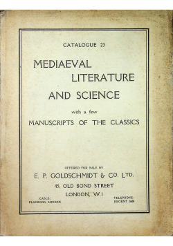 Mediaeval Literature and Science ok 1930 r