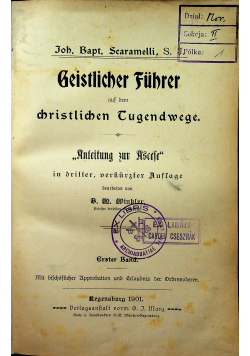 Geistlicher Fuhrer auf dem Christlichen Cugendwege 1901 2 tomy