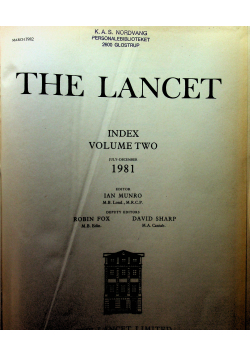 The Lancet Index Volume Two