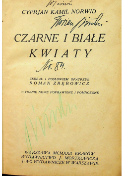 Czarne i Białe Kwiaty 1922 r.
