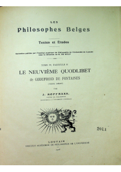 Philosophes Belges Tome IV 1928 r.