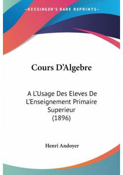 Cours D'Algebre
