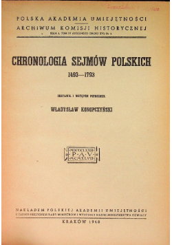 Chronologia Sejmów Polskich 1493-1793