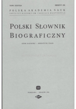 Polski Słownik Biograficzny Zeszyt 151
