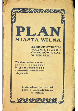 Plan miasta Wilna 1920r