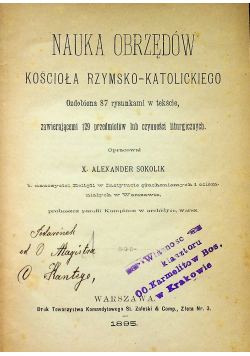 Nauka obrzędów kościoła rzymsko - katolickiego 1895 r.