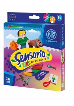 Masa plastyczna Astrafun Sensorio Kids Pixel 16 kolorów 1szt.mix
