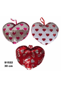 Poduszka Serce cekinowe 30cm MIX