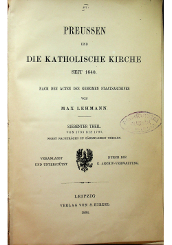 Preussen und die katholische kirche 1894 r.