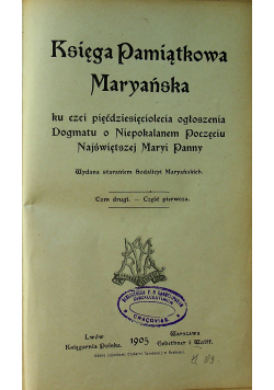 Księga Pamiątkowa Maryańska Tom II 1905r