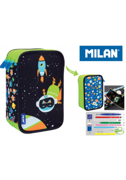 Piórnik 3 poz. z wyprawką SH Space czarny MILAN
