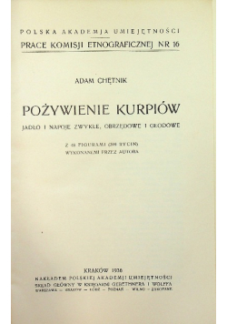 Pożywienie kurpiów 1936 r.