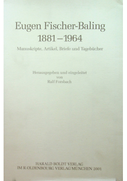 Eugen Fischer Bailing 1881 1964