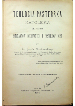 Teologia pasterska katolicka 1894 r.