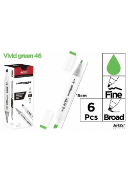 Marker Chromax z 2 końcówk. vivid green 46 (6szt)