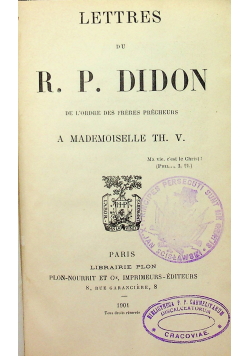 Lettres du R P Didon 1901 r.