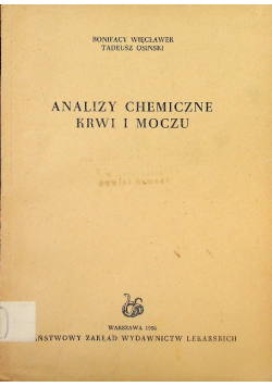 Analizy chemiczne krwi i moczu