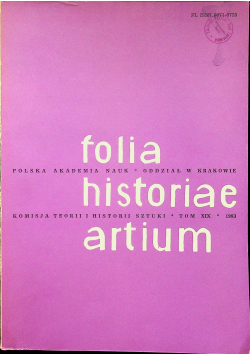 Folia Historiae artium Tom XIX