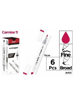 Marker Chromax z 2 końcówk. carmine 11 (6szt)