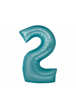 Balon foliowy Smart cyfra 2 niebieski matowy 76cm