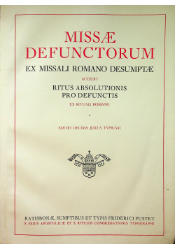 Missae Defunctorum 1938 r.