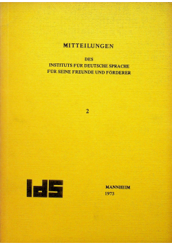 Mitteilingen  des Instituts Deutsche Sprache fur seine Freunde und Forderer