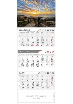 Kalendarz 2020 Trójdzielny O zachodzie CRUX