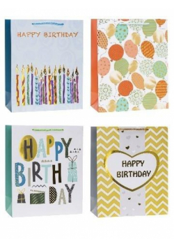 Torebka ozdobna hot stamp 31x42x12cm mix ROZETTE