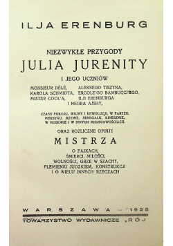 Niezwykłe przygody Julja Jurenity i jego uczniów 1924 r.