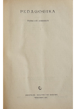 Pedagogika Podręcznik akademicki