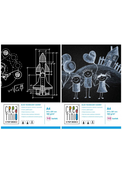 Blok techniczny czarny A4/10K Creatino (10szt)
