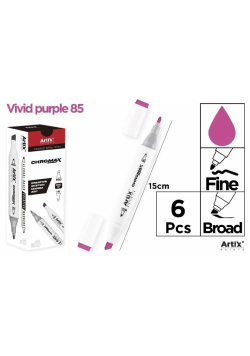 Marker Chromax z 2 końcówk. vivid purple 85 (6szt)